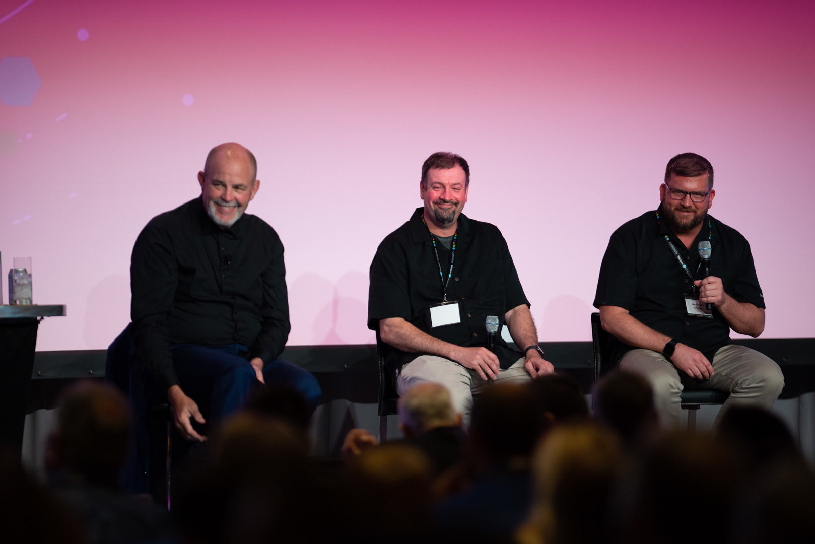 Karnes sits on stage with CU*Answers EVP of Software Development Brian Maurer and VP of MTG Product Design & Business Development Ken Vaughn to talk about the future of the "It's Me 247" suite.