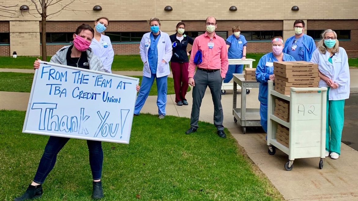TBA Credit Union Donates Pizza and Hand Sanitizer to Munson Healthcare