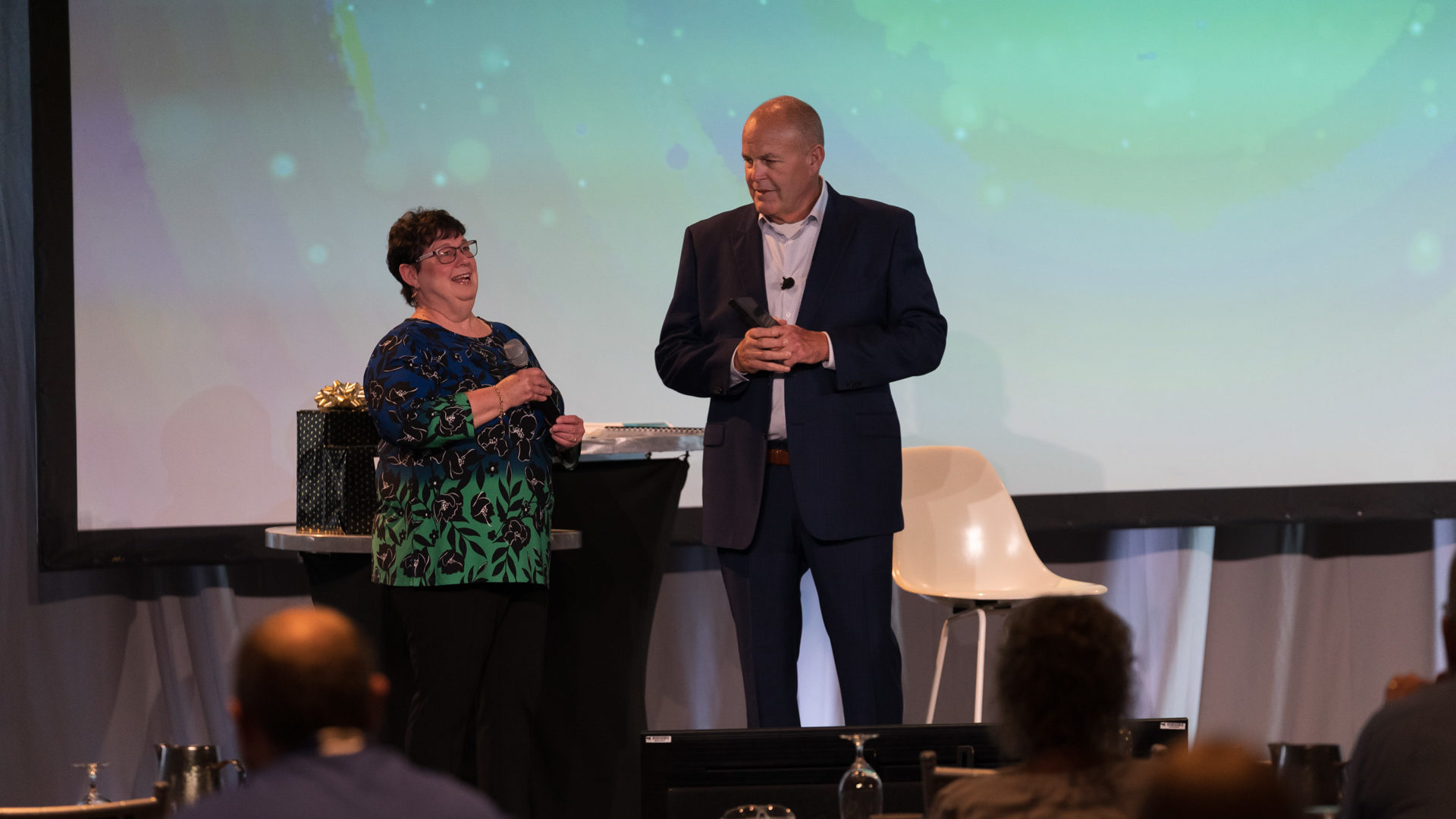 Karnes recognizes Debie Keesee, CEO of Spokane Media FCU, as this year's recipient of the Robert H. Mackay Leadership award. 