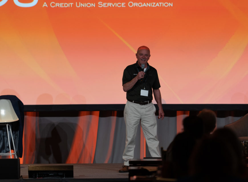 Jim Vilker, VP of Professional Services, AuditLink, comes on stage to share the team's exciting new developments in fraud prevention. 